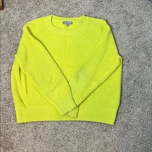 J. Crew Women's Knitted Neon Yellow Fisherman Sweater